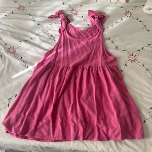 Pink tie shoulder dress
